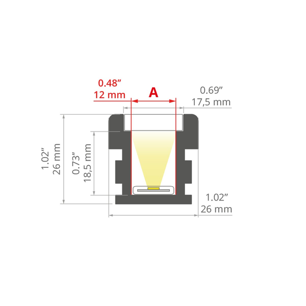 Profile KLUS HR-LINE silver not anodized 1 meter A03579N_1