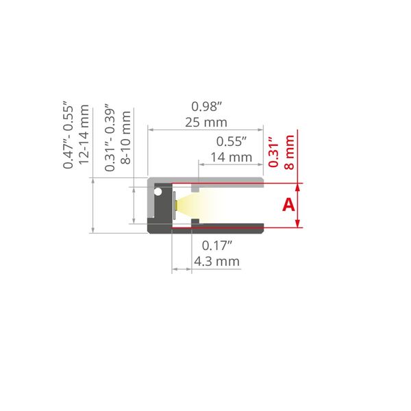 Profile KLUS KRAV-810 silver anodized 1 meter A18016AZM_1