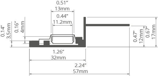 Profile KLUS NISA-KRA silver non-anodized 2 meters A18026N_2