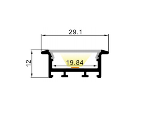 MLG LG2212D LED profile with diffuser, 2 meters