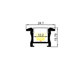 MLG recessed LED profile LG2416 with diffuser, 2 meters