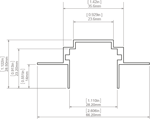 Профиль KLUS MICRO-H серебряный анодированный 2 метра A00599A_2