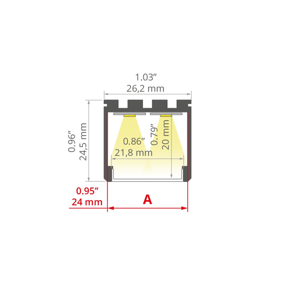 Profile KLUS LIPOD black anodized 2 meters A05554A07_2