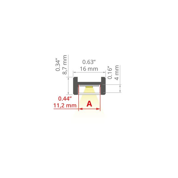 Профиль KLUS MICRO-H серебряный анодированный 2 метра A00599A_2