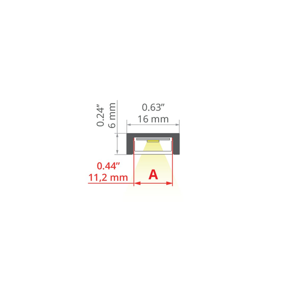 Профиль KLUS MICRO-ALU серебряный неанодированный 1 метр A01888N_1