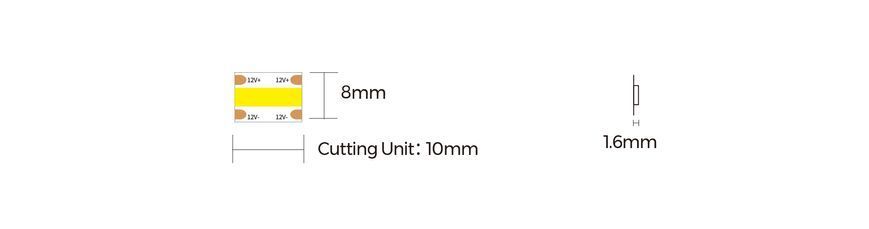 LED стрічка COLORS COB-12V-IP20 8W 720Lm 3000K 2,5м (DF8-12V-8mm-WW)