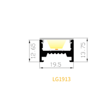 LED-профіль MLG LG1913 з розсіювачем, 2 метра