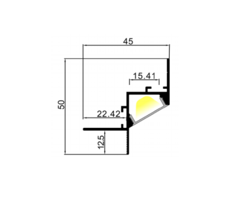 MLG LD45501 LED profile with diffuser, 2 meters