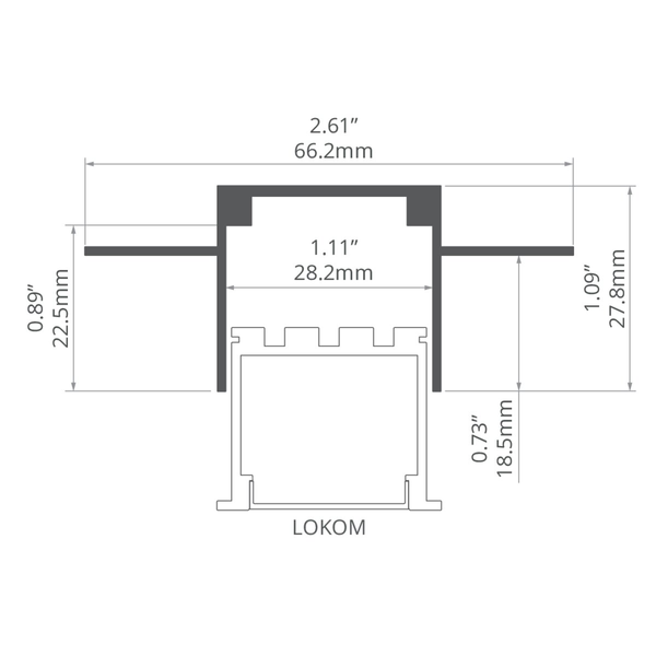 Profile KLUS TEKUS silver non-anodized 1 meter A06638V1N_1