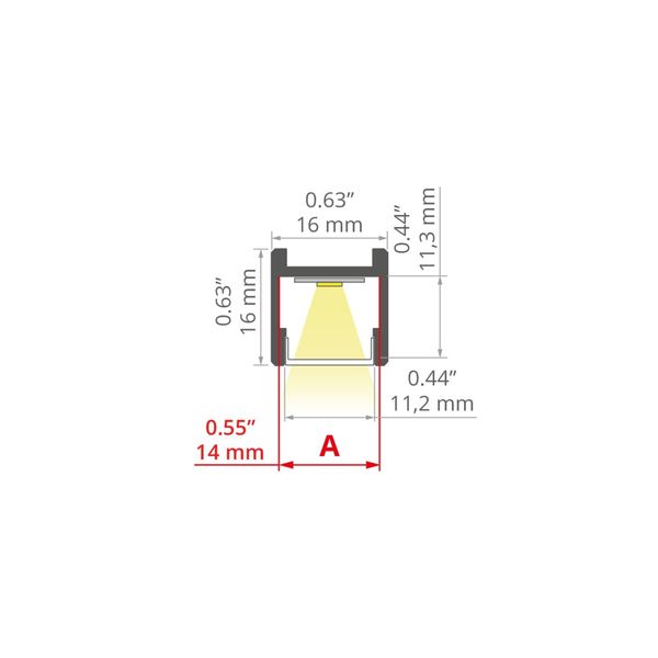 Profile KLUS DES silver anodized 1 meter A09204A_1