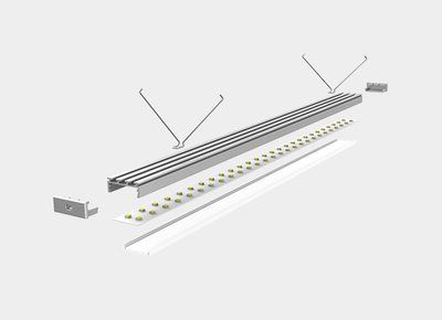 LED-профіль MLG врізний LT2610 з розсіювачем, 2 метра