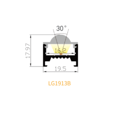 LED-профіль MLG LG1913B з розсіювачем, 2 метра