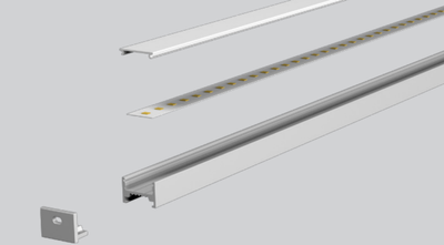 LED-профіль MLG LG1913B з розсіювачем, 2 метра
