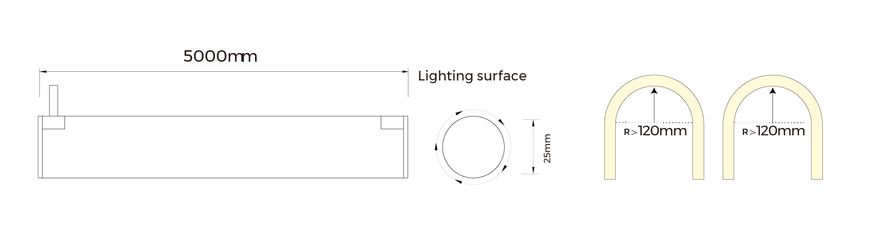 Flexible neon COLORS 24V IP65 14.4W 510Lm RGB 5m (NNR25-RGB)