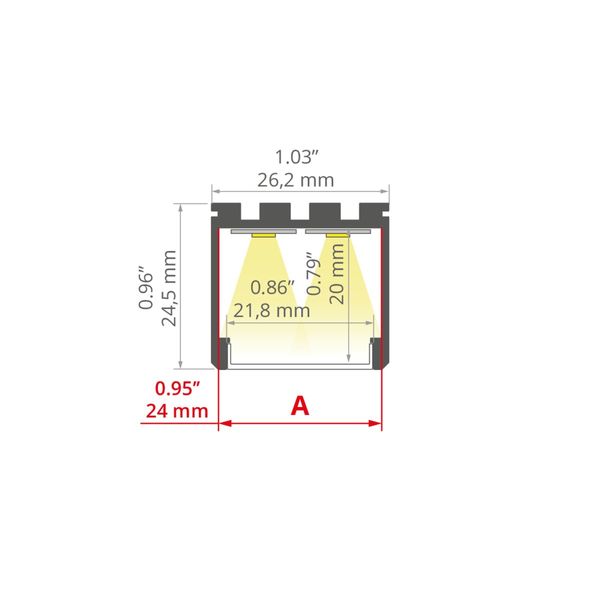 Profile KLUS LIPOD black varnished 1 meter A05554L07OD_1