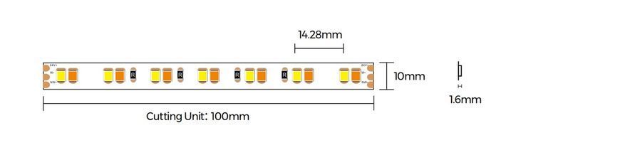 LED strip COLORS 140-2835-24V-IP33 19.2W 1710Lm 2700/6000K 5m (D8140SWW-24V-10mm)