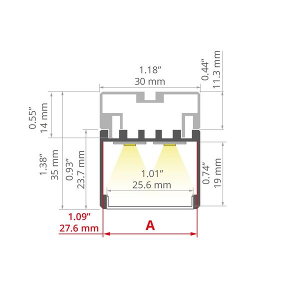 Profile KLUS 3035 silver anodized 2 meters A18039A_2