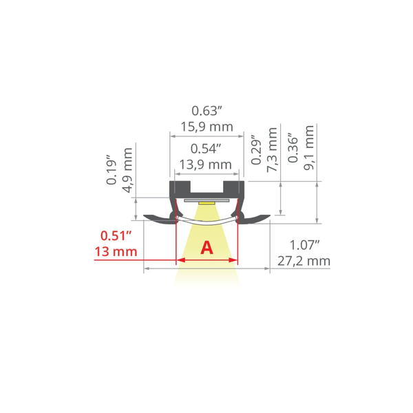 Profile KLUS TAKO silver anodized 1 meter A05392A_1