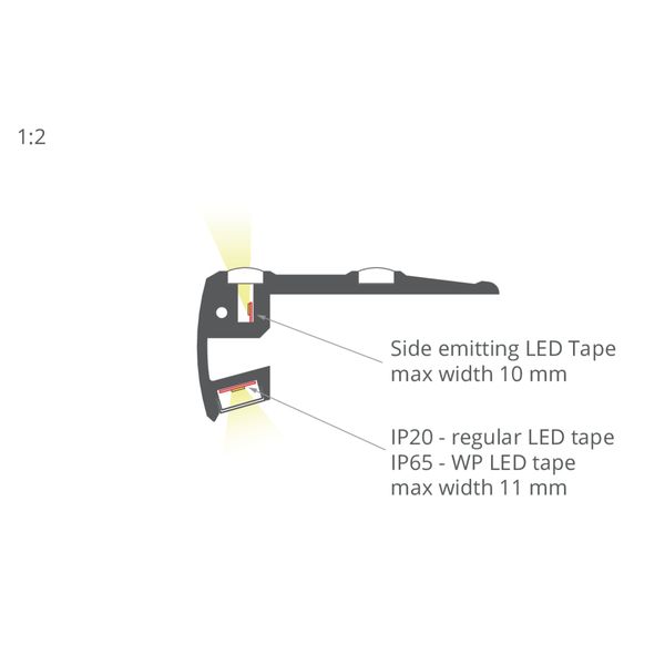 Profile KLUS STEP silver anodized 3 meters A18042A_3