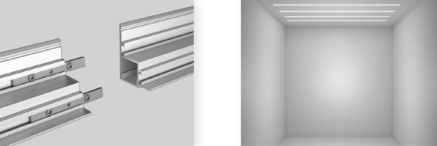 LED-профіль MLG врізний LD3545 з розсіювачем, 2 метра