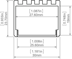 Profile KLUS 3035-O silver anodized 2 meters A08441A_2