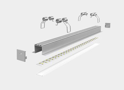 LED-профіль MLG врізний LT46251 з розсіювачем, 2 метра