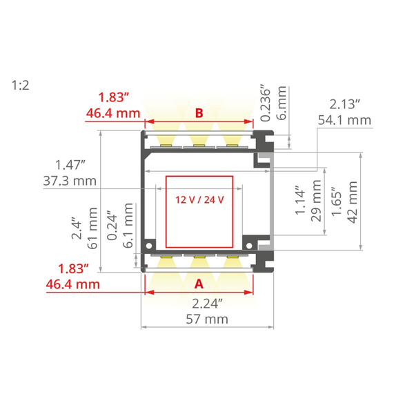 Profile KLUS IDOL KPL silver anodized 1 meter A18014A_1