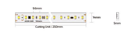 LED strip COLORS 104-2835-220V-IP65 12W 900Lm 2850K 50m (H8104-230V-12mm-WW)