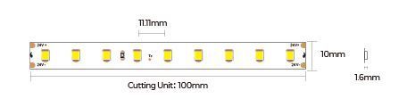 LED стрічка COLORS 90-2835-24V-IP20 4,3W 890Lm 3000K 5м (D890-24V-10mm-WW)