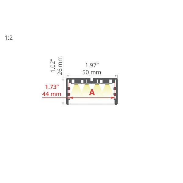 Profile KLUS LIPOD-50 silver anodized 2 meters A02609A_2