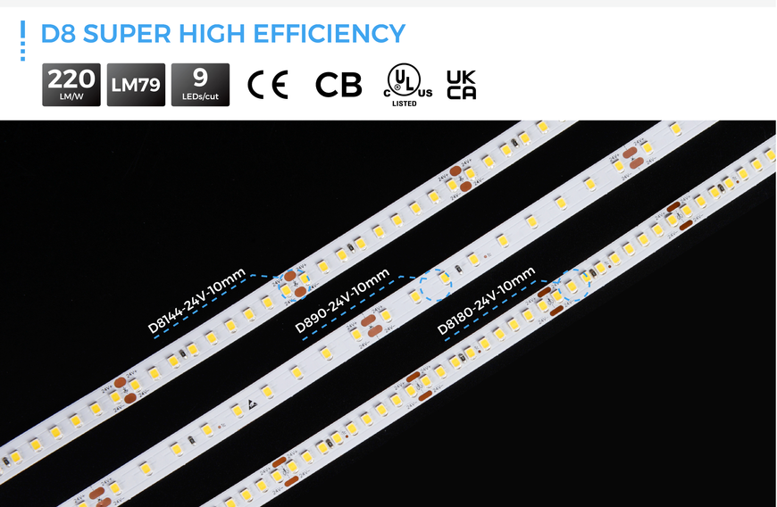 LED стрічка COLORS 90-2835-24V-IP20 4,3W 890Lm 3000K 5м (D890-24V-10mm-WW)