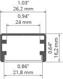 Profile KLUS GLAZA-LL silver anodized 2 meters A02627A_2