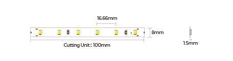 LED стрічка COLORS 60-2835-12V-IP55 4,4W 2700K 5м (DJ60-12V-8mm-IP55-SW)