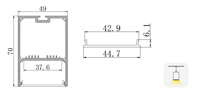 LED-профіль підвісний LS4970 (2,5 метра)