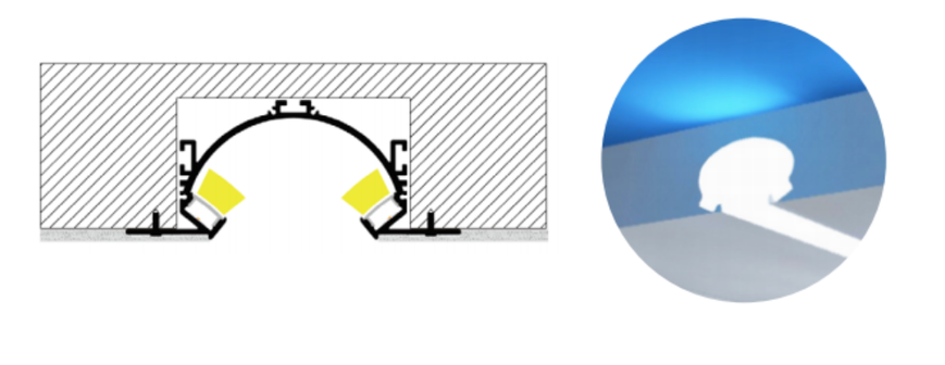 MLG LED profile for putty LD12249 with diffuser, 2 meters