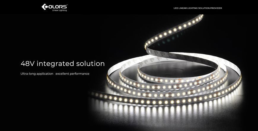 LED стрічка COLORS 144-2835-48V-IP33 5.4W 580Lm 4000K 5м (DS8144-48V-12mm)