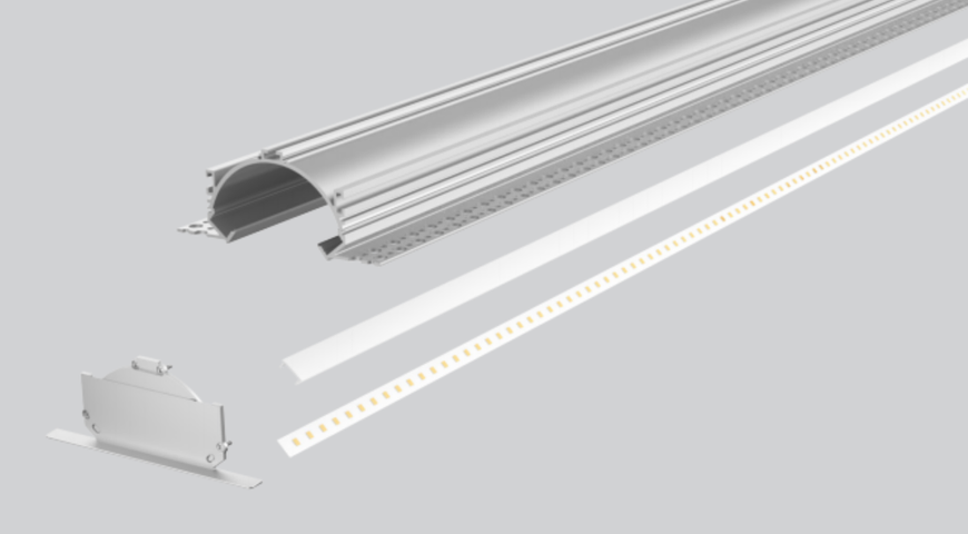 MLG LED profile for putty LD12249 with diffuser, 2 meters